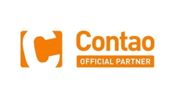 Orange Schriftzeichen - Logo von Contao
